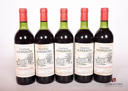 null 5 bouteilles	CHÂTEAU MARSAUDA	Puisseguin St Emilion	1975
	Et. un peu fanées...