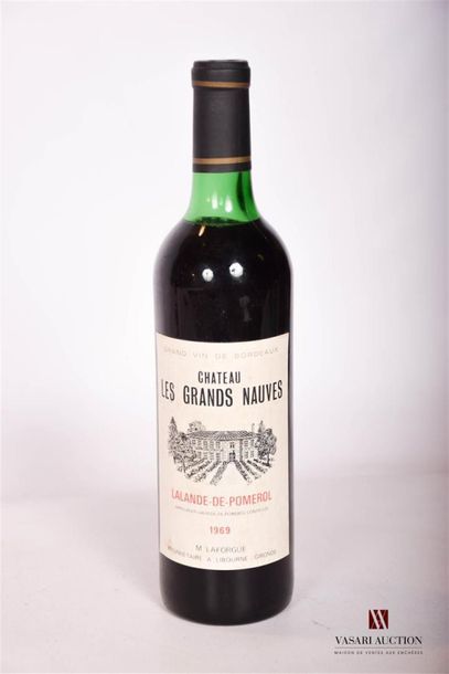 null 1 bouteille	CHÂTEAU LES GRANDES NAUVES	Lalande de Pomerol	1969
	Et. un peu fanée...