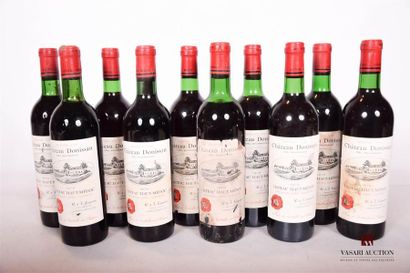 null 10 bouteilles	CHÂTEAU DONISSAN	Listrac CB	1973
	Et. plus ou moins tachées (3...