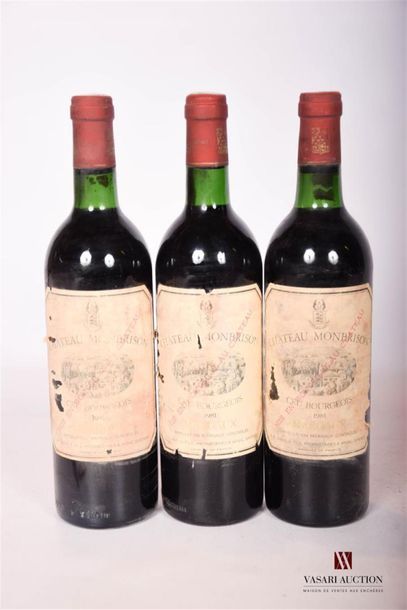 null 3 bouteilles	CHÂTEAU MONBRISON	Margaux CB	1981
	Et. usées, tachées et déchirées....
