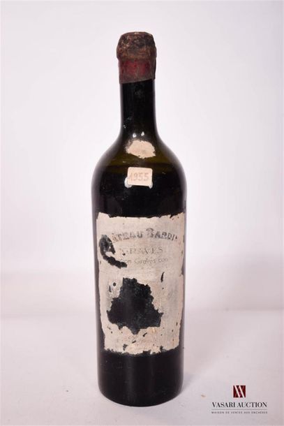 null 1 bouteille	CHÂTEAU BARDINS	Graves	1955
	Et. très usée. Millésime manuscrit...