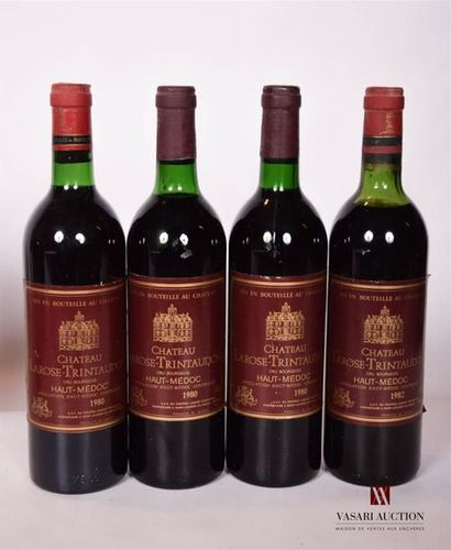 null 4 bouteilles	CHÂTEAU LAROSE TRINTAUDON	Haut Médoc CB	
	1 blle de 1982, 3 blles...