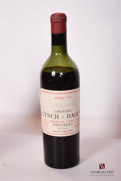 null 1 bouteille	CHÂTEAU LYNCH BAGES	Pauillac GCC	1947
	Et. un peu tachée. N : mi/bas...
