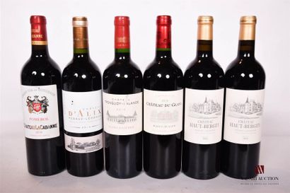 null Lot de 6 bouteilles comprenant :		
1 bouteille	CHÂTEAU LA CABANNE	Pomerol	2016
1...