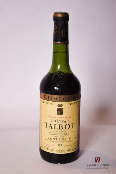 null 1 bouteille	CHÂTEAU TALBOT	St Julien GCC	1975
	Et. un peu tachée et un peu fanée....