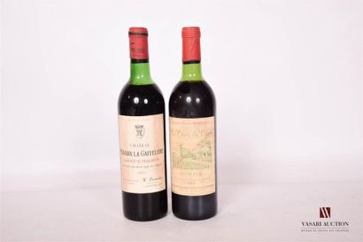 null Lot de 2 bouteilles comprenant :		
1 bouteille	CHÂTEAU LA CROIX DU CASSE	Pomerol	1974
1...