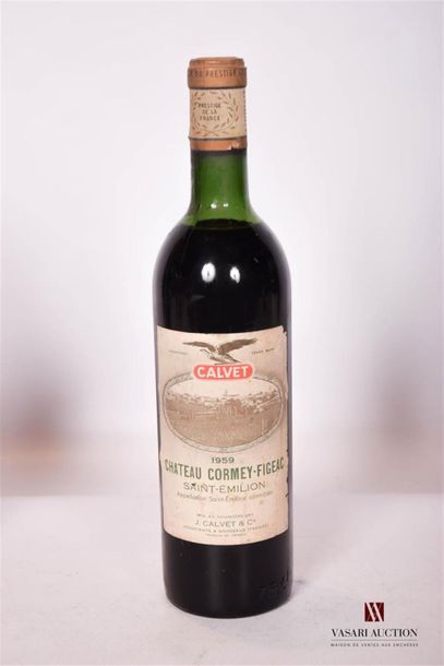 null 1 bouteille	CHÂTEAU CORMEY FIGEAC	St Emilion mise nég.	1959
	Et. fanée et tachée...