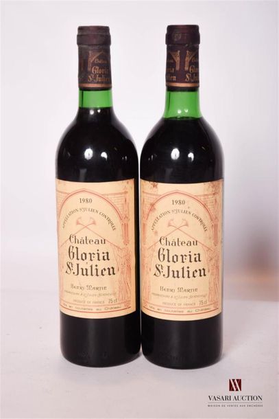 null 2 bouteilles	CHÂTEAU GLORIA	St Julien	1980
	Et. un peu fanées et un peu tachées....