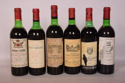 null Lot de 6 bouteilles comprenant :
1 bouteille CHÂTEAU MAUCAILLOU Moulis 1974
1...