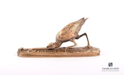 null FREMIET Emmanuel (1824-1910) d'après
Bécasse chassant une grenouille
Bronze...