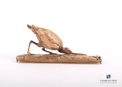 null FREMIET Emmanuel (1824-1910) d'après
Bécasse chassant une grenouille
Bronze...