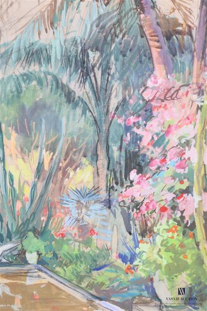 null PONTOY Henri (1888-1968)
Jardin exotique
Gouache sur papier marouflé sur isorel...