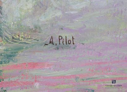 null PILOT Albert (1922-2002) 
Nature morte aux marguerites 
Huile sur toile 
Signée...