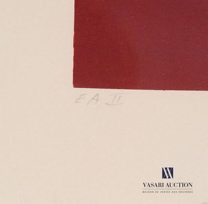 null VASARELY Victor (1906-1997), d'après
Composition cinétique en rouge et bleu
Lithographie...