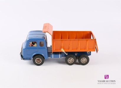 null JOUSTRA
Camion à benne basculante avec chauffeur et phares en tôle bleu/orange...
