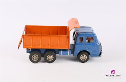 null JOUSTRA
Camion à benne basculante avec chauffeur et phares en tôle bleu/orange...