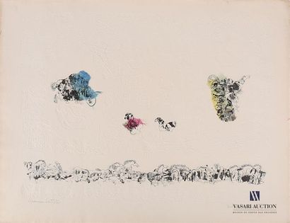 null LEBADANG Dang (1921-2015), d'après
Lithographie, papier gauffré et collage de...