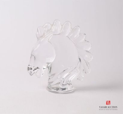 null ART - VANNES
Sujet en verre représentant une tête de cheval 
Marque au revers...