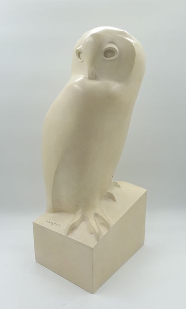 François POMPON François POMPON (1855-1933), after. The Owl. Sculpture of reproduction... Gazette Drouot