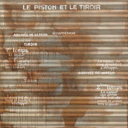 Jean-Michel FROUIN, né en 1959 «Le piston et le tiroir», 1971 Technique mixte sur...