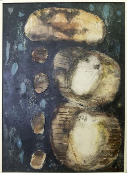 Slavko KOPAC (1913-1995) composition 

1961

peinture plastique sur novopan

cachet...