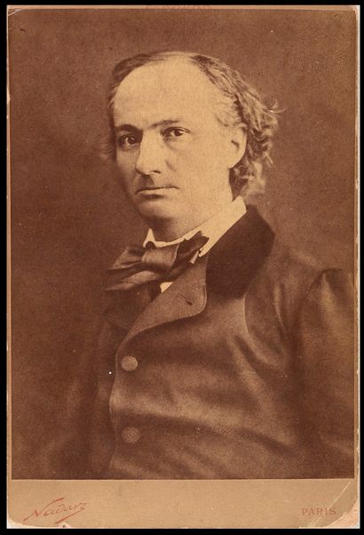  Paul NADAR (1856-1939). Photographic portrait of Charles Baudelaire mounted on cardboard... Gazette Drouot