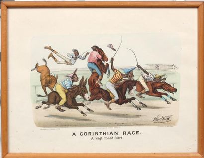 Thomas B. WORTH (1834-1917) A corinthian Race - A little "High Strung" - First under...
