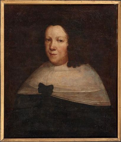 Dans le goût de Bartholomeus van der HELST Portrait de femme Toile. Restaurations....