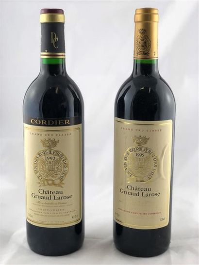 null 2 bouteilles de Saint Julien: CHATEAU GRUAUD LA ROSE 1992 et 1995
Niveau légèrement...