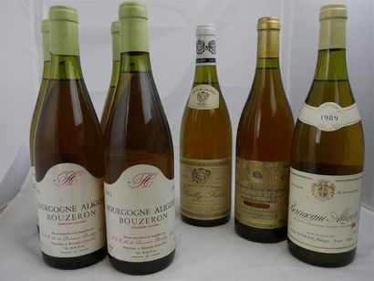 null Lot comprenant: 

-4 bouteilles BOURGOGNE BLANC ALIGOTE BOUZERON, 1991
Niveau...