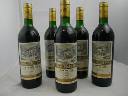 null 5 bouteilles CAHORS CLOS TRIGUEDINA, 1982
Niveau légèrement bas