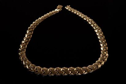 null Collier en or à maille reversible en chute . Poids: 69,8 g.