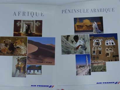 null Quatre affiches AIR FRANCE: Asie, Pacifique, Péninsule arabique, Afrique, 199-1995
80...