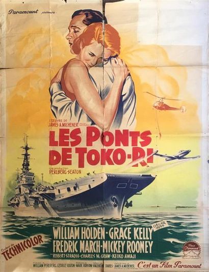 null LES PONTS DE TOKO-RI 
Affiche de cinéma illustrée 
Imp. Aussel - Paris 
Circa...