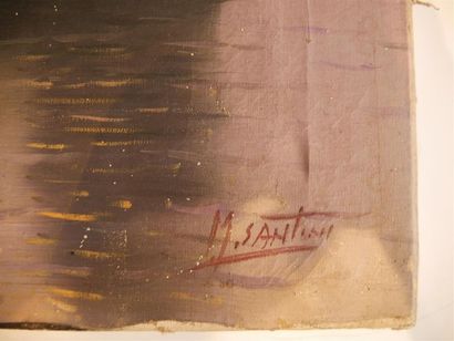 null Ecole du XXème siècle
Paysage marin, scène de pêche
Huile sur toile 
50 x 70...