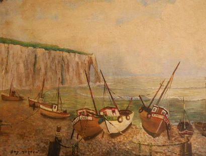 null MOREAU Guy ( XXème siècle)
Vue de la plage d'Etretat
Huile sur toile signée...