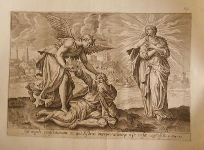 null Lot comprenant 4 gravures illustrant l'ancien testament
29 x 37 cm 
