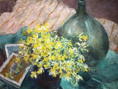 null PAGEOT-ROUSSEAUX Lucienne (XXe)
Nature morte - Jonquilles
Huile sur toile signée...