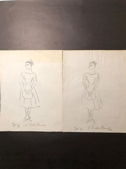 null Lucienne PAGEOT-ROUSSEAUX (1899-1994)
Zizi l'habilleuse 
Deux dessins : crayon...