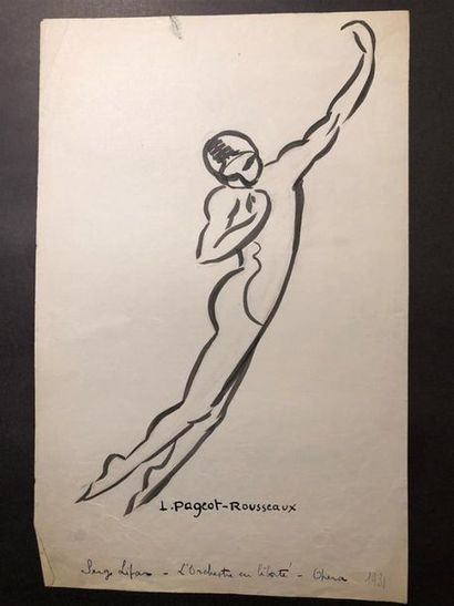 null Lucienne PAGEOT-ROUSSEAUX (1899-1994)
Serge Lifar, L'orchestre en liberté, Opéra,...