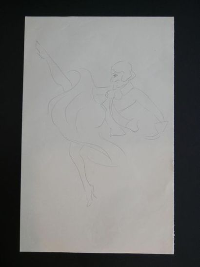 null Lucienne PAGEOT-ROUSSEAUX (1899-1994)
Croquis d'une danseuse
Crayon sur papier
36...