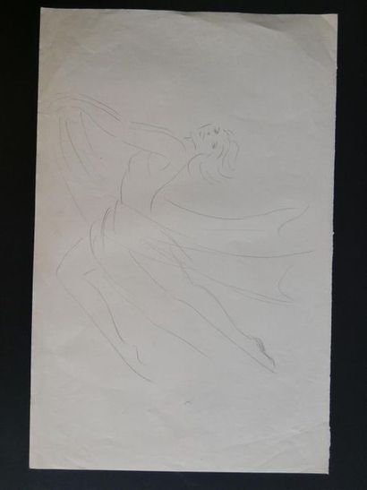 null Lucienne PAGEOT-ROUSSEAUX (1899-1994)
Croquis d'une danseuse drapée
Crayon sur...