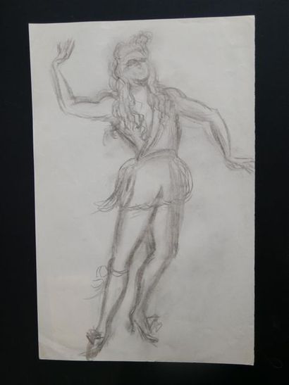 null Lucienne PAGEOT-ROUSSEAUX (1899-1994)
Serge LIFAR - "Le Roi Nu"
Crayon sur papier...