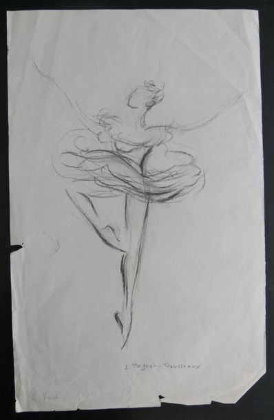 null Lucienne PAGEOT-ROUSSEAUX (1899-1994)
Croquis d'une danseuse classique
Crayon...