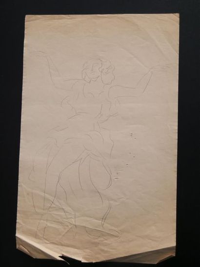 null Lucienne PAGEOT-ROUSSEAUX (1899-1994)
Croquis d'une danseuse
Crayon sur papier...