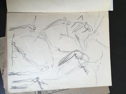 null Lucienne PAGEOT-ROUSSEAUX (1899-1994) 
Deux Carnet à dessins avec plusieurs...