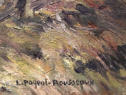 null PAGEOT-ROUSSEAUX Lucienne (XXe)
Vue de village 
Huile sur toile signée en bas...