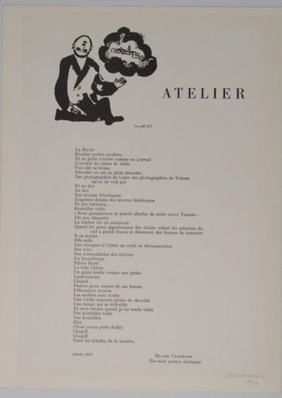 null CHAGALL Marc (1887-1985), d'après.
Crucifixion à l'âne rouge. Lithographie en...