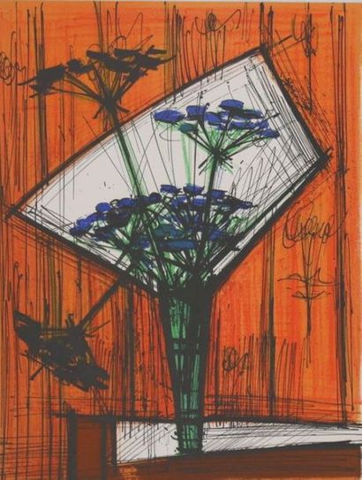 null BUFFET Bernard (1928-1999).
Bouquet d'Ombelles. 1972.
Lithographie en couleurs....