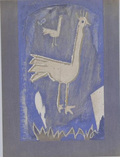 null BRAQUE Georges (1882-1963), d'après.
Quatre oiseaux - les Paons.
Deux lithographies...